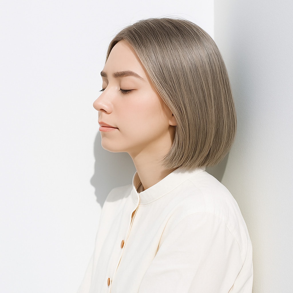 21. ホワイトベージュ×ナチュラル：肌なじみの良さが心地よい