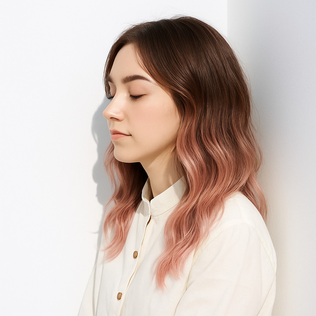 22. ホワイトピンク×グラデーション：柔らかな甘さが広がる魅力