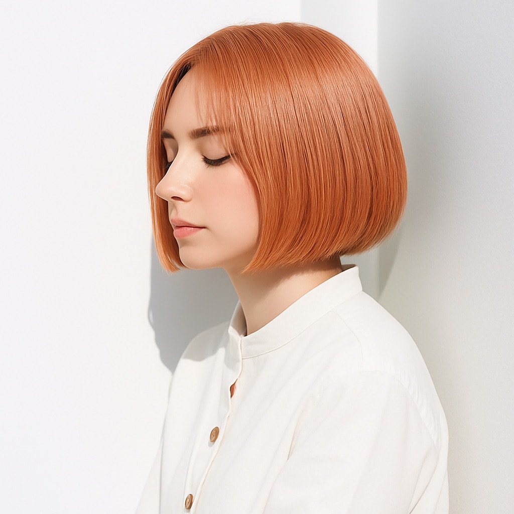 24. オレンジベージュ×ハイトーン：軽やかで表情まで明るく