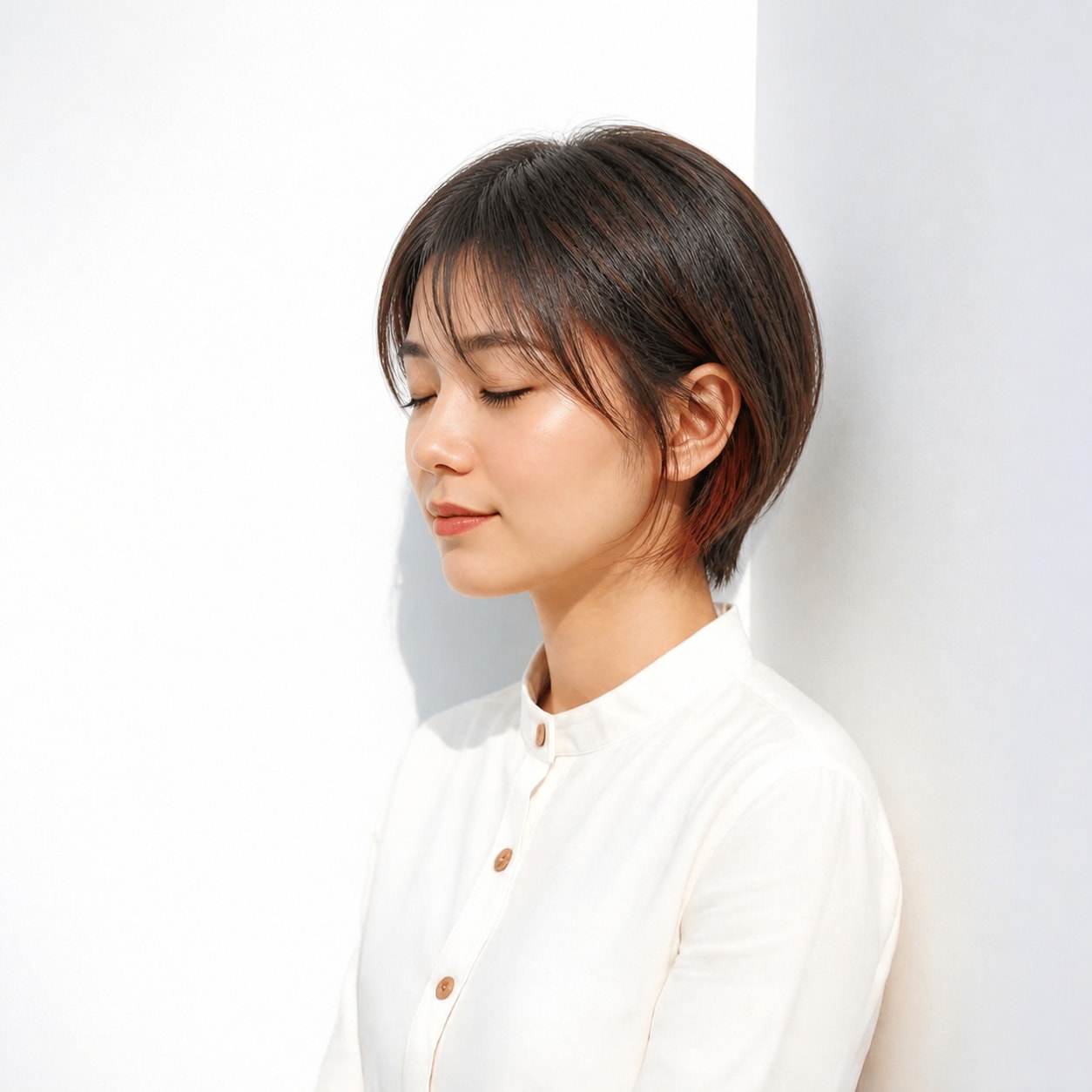27. ショート × コッパーのインナーカラー：自然な暖かみをプラス