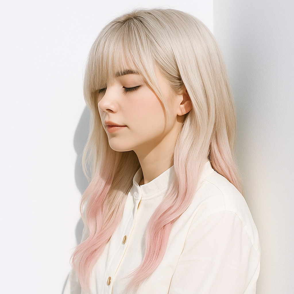 27. ホワイトピンク×グラデーション：甘さと上品さが心地よくなじむ