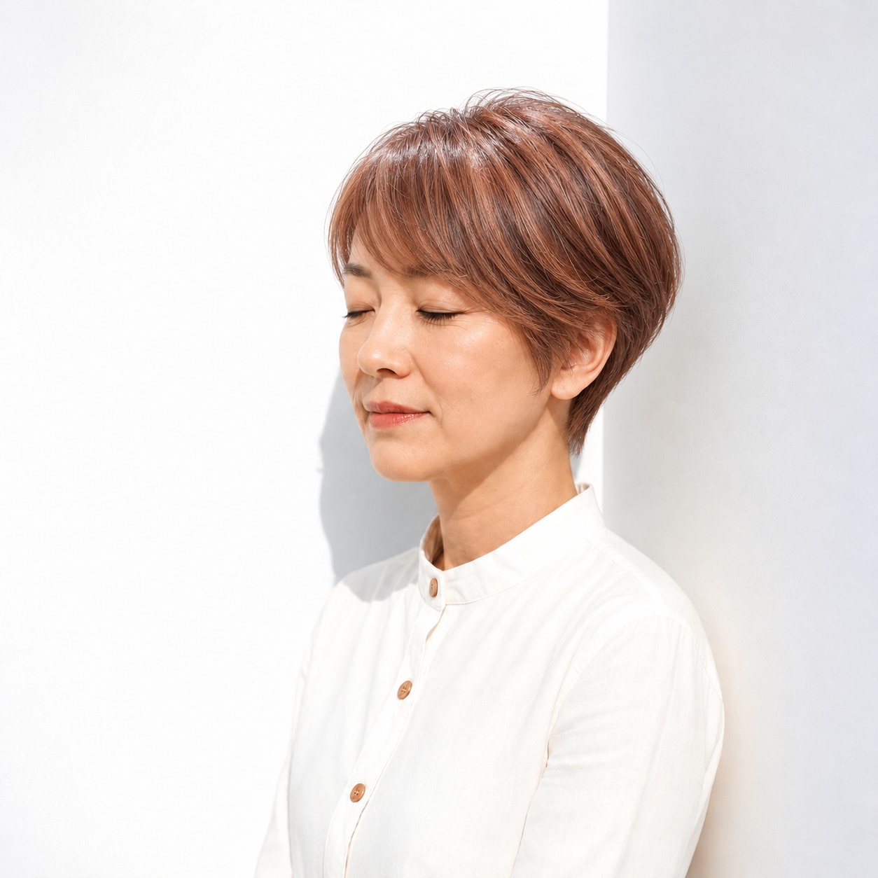 3. カッパーブラウン × ショート：温かな明るさで軽快に