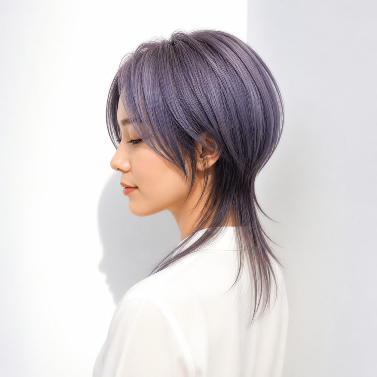 3. クラゲヘア × ラベンダーグレー：丸い上段をやわらかく