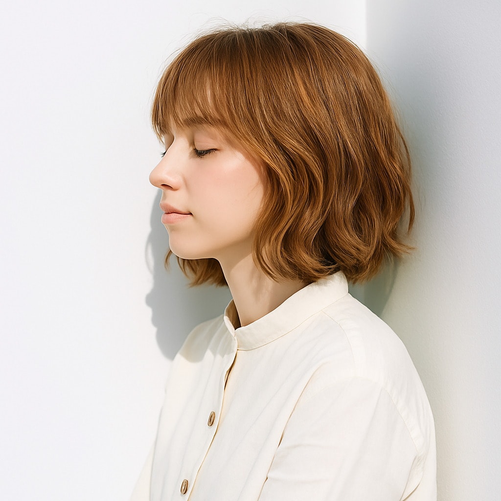 3. シフォンベージュ×明るめ：透け感のある色みで表情を明るく見せる