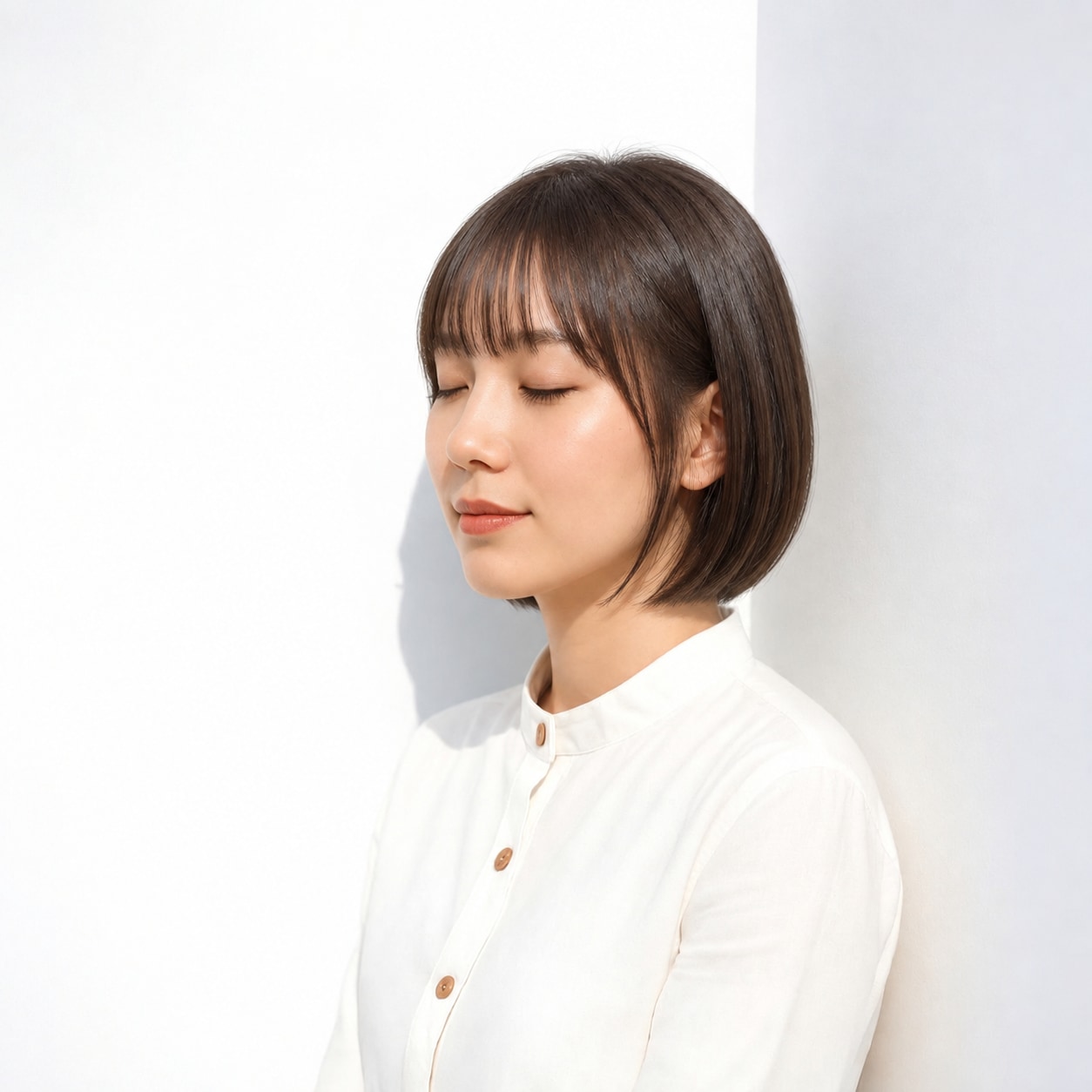3. ストレートボブ × 前髪あり × 長め前髪：縦の線が生まれ、甘さを抑えたボブに仕上がります