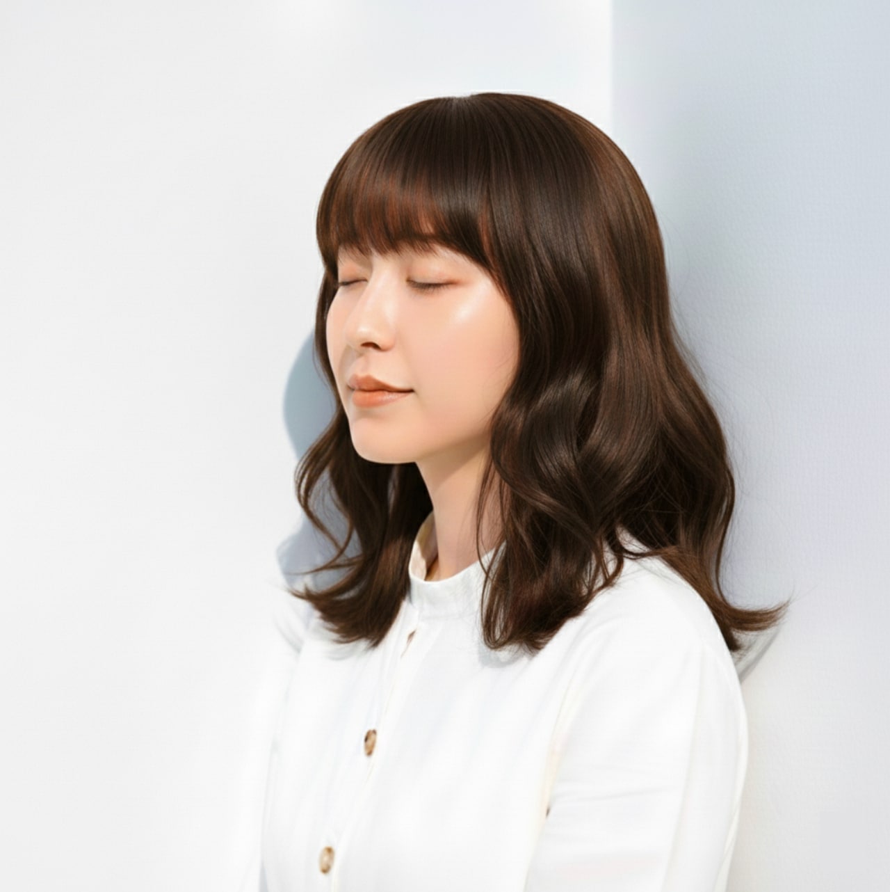 3. ピンクアッシュ×柔らかウェーブ：赤みを抑えたくすみピンクで軽やかに