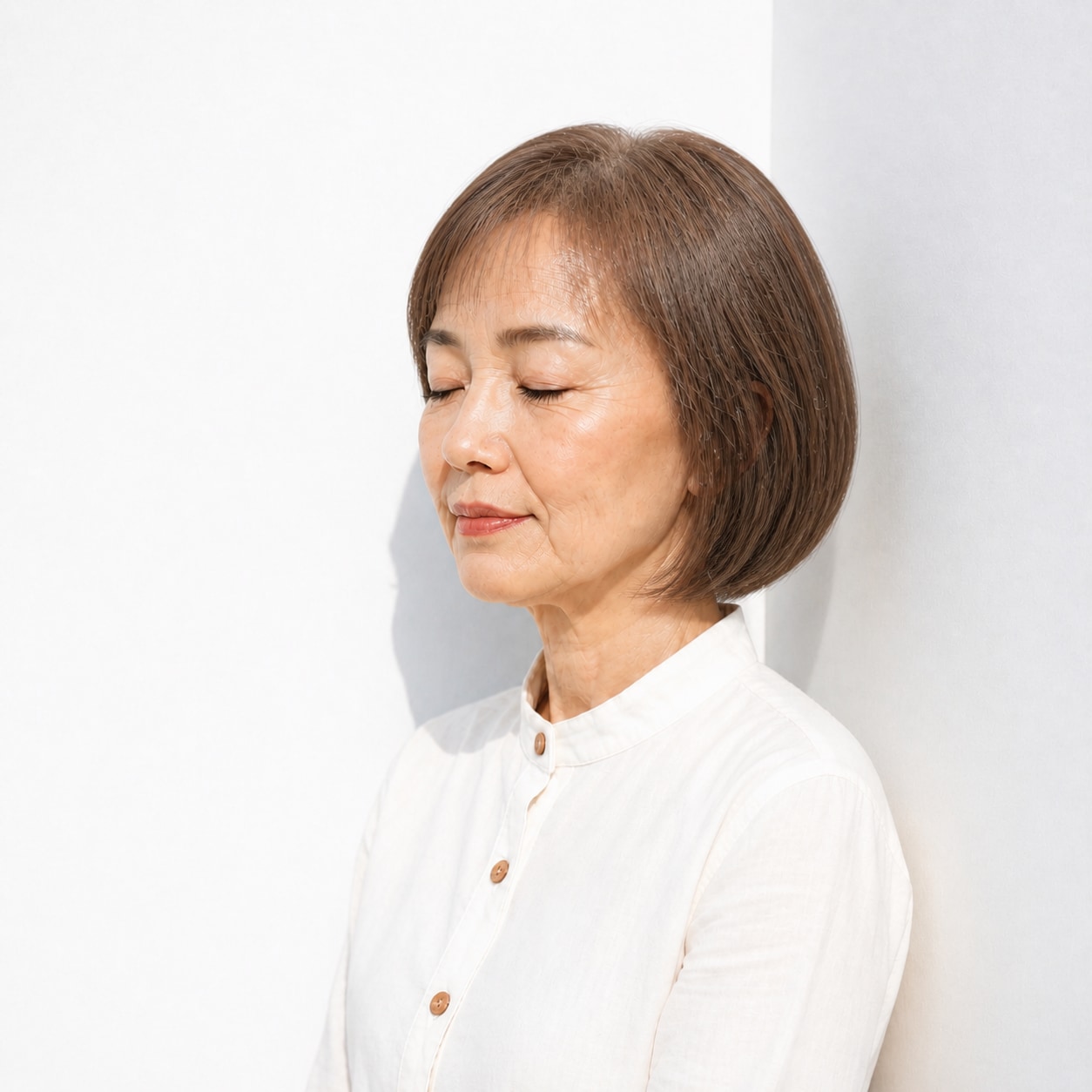 3. ボブカット × 暖色ブラウン：70代の表情を明るく