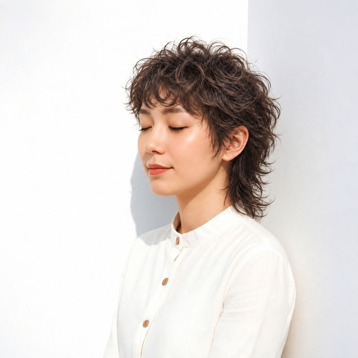 3. マレットヘア × ショートレイヤー：顔まわりの動きでラフに垢抜ける