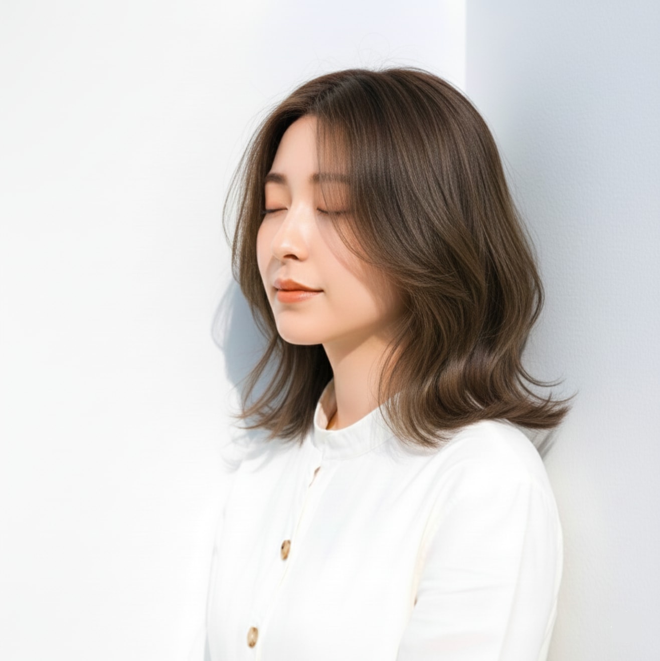 3. モカオリーブブラウン×柔らかウェーブ：まろやかに馴染む深みカラー