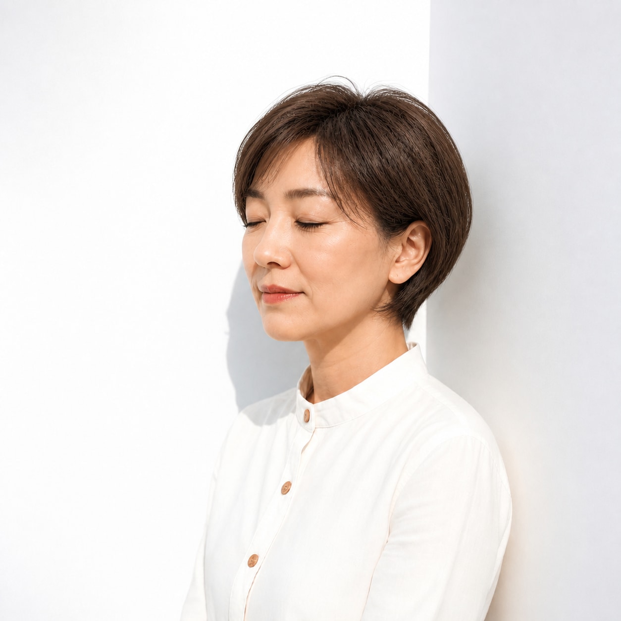 3. レイヤーボブ × 暗髪コンパクト：50代を上品に