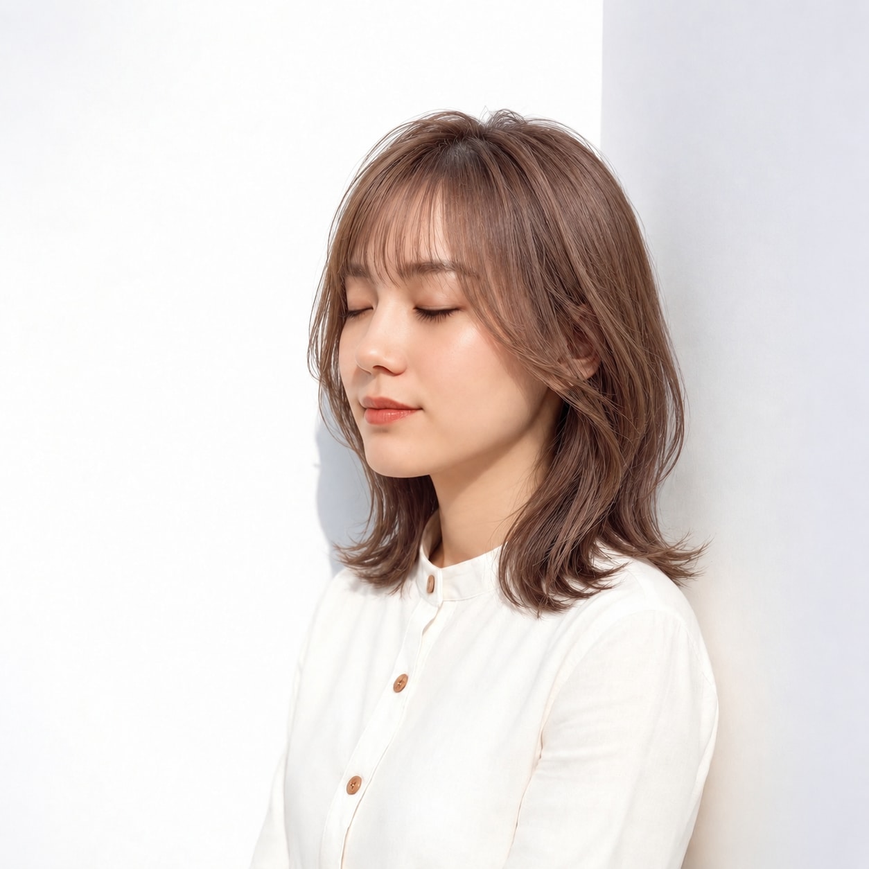 3. レイヤーミディアム × 赤みブラウン：曲線を重ねて穏やかに