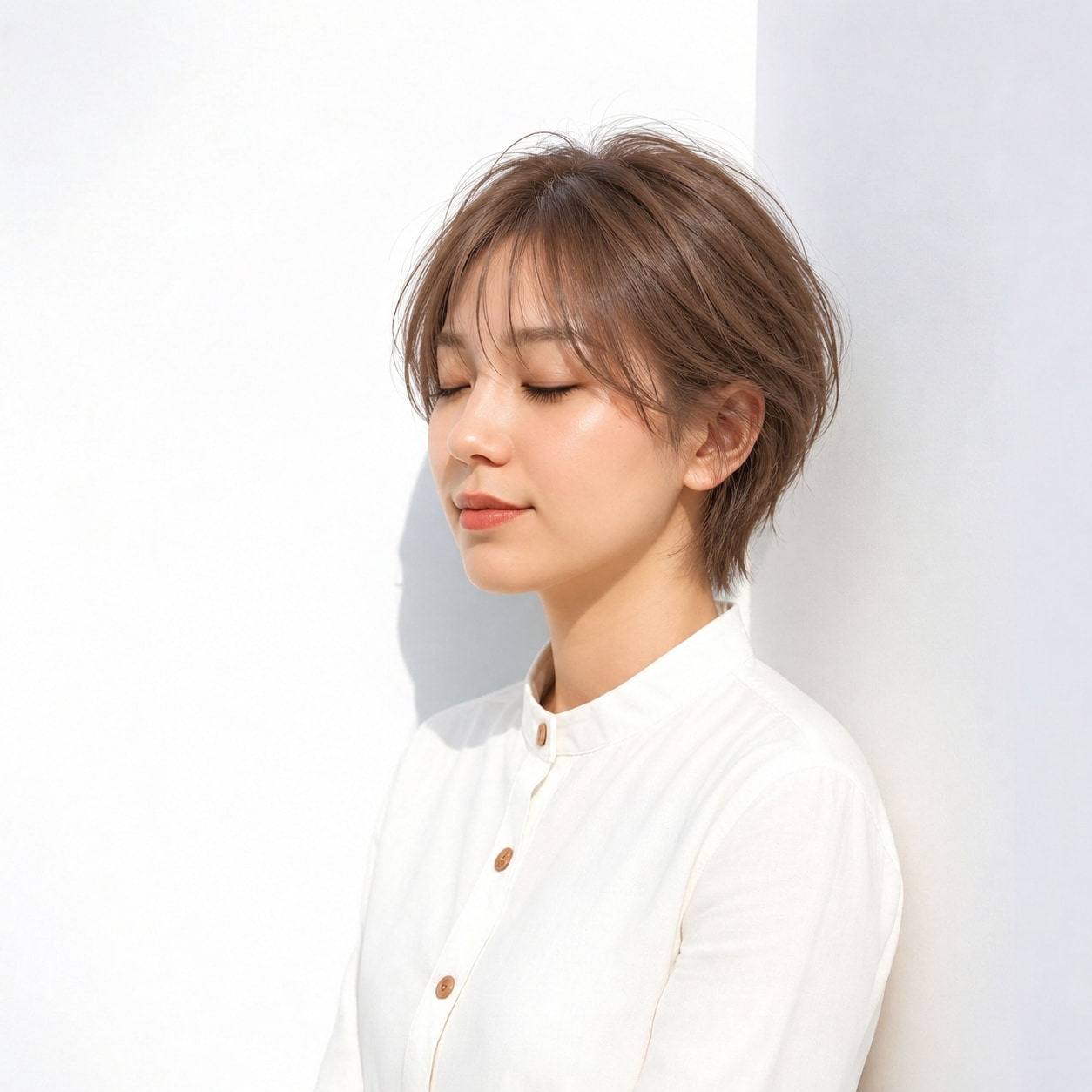 3. 薄め前髪 × ラフショート：小さな動きで親しみやすく