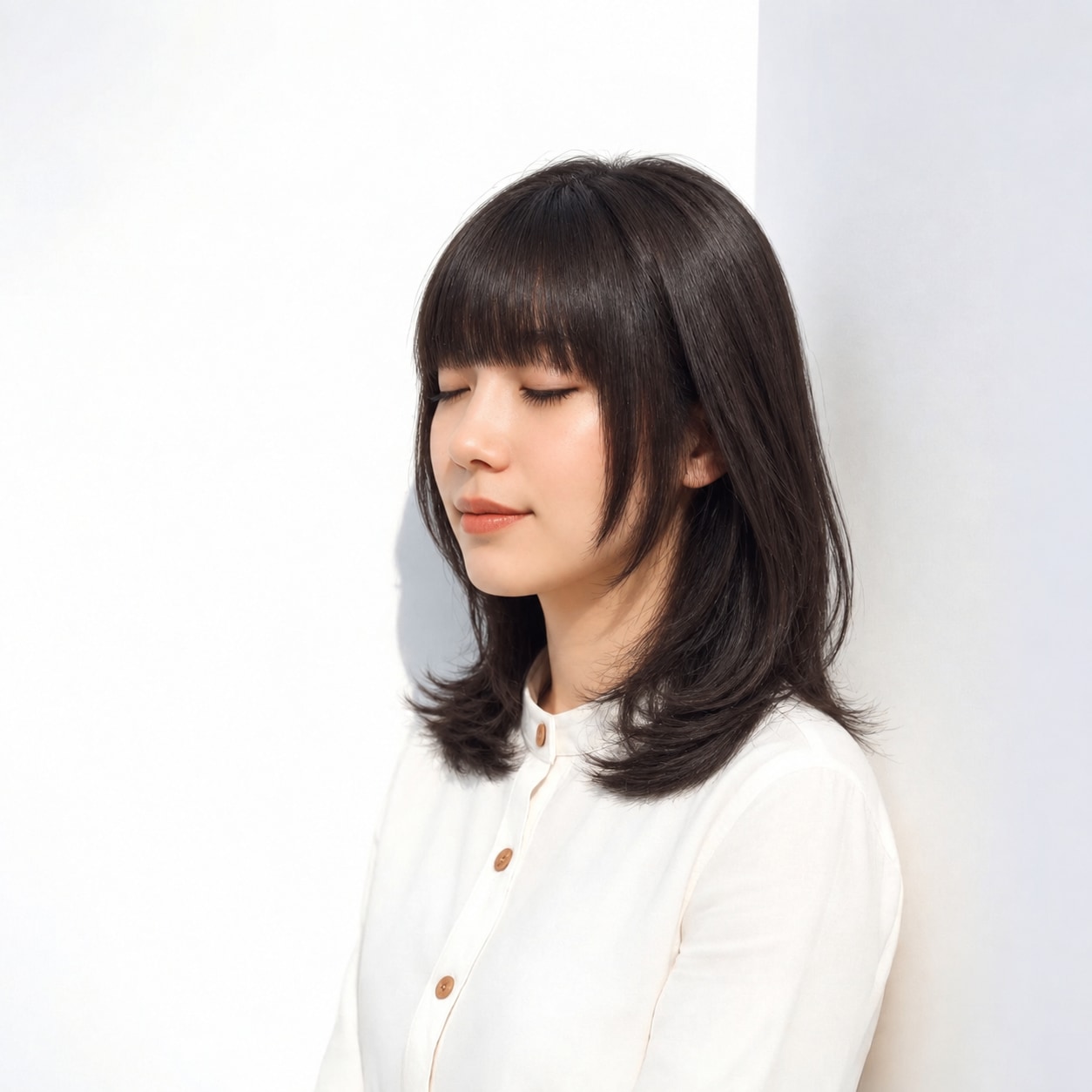 3. 重めバング × ワイドバング：目元を横へ広く見せ、顔まわりに華やかさを足せます