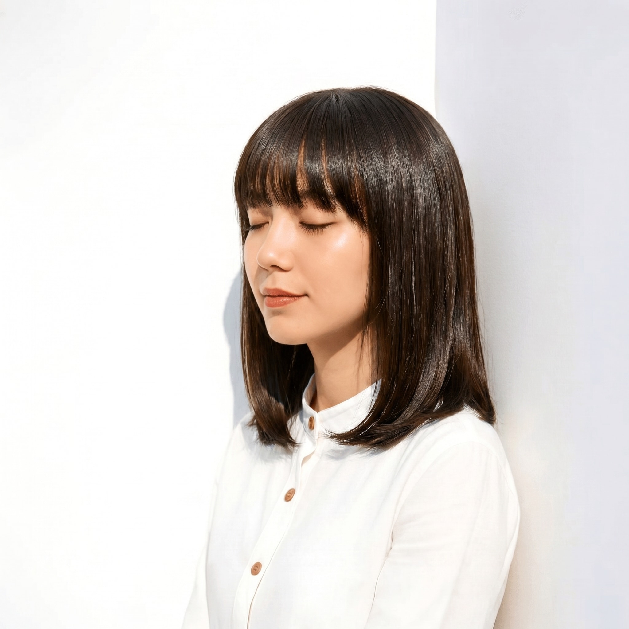4. オリーブブラウン×暗め: 赤みを抑えた上品なツヤ感が魅力