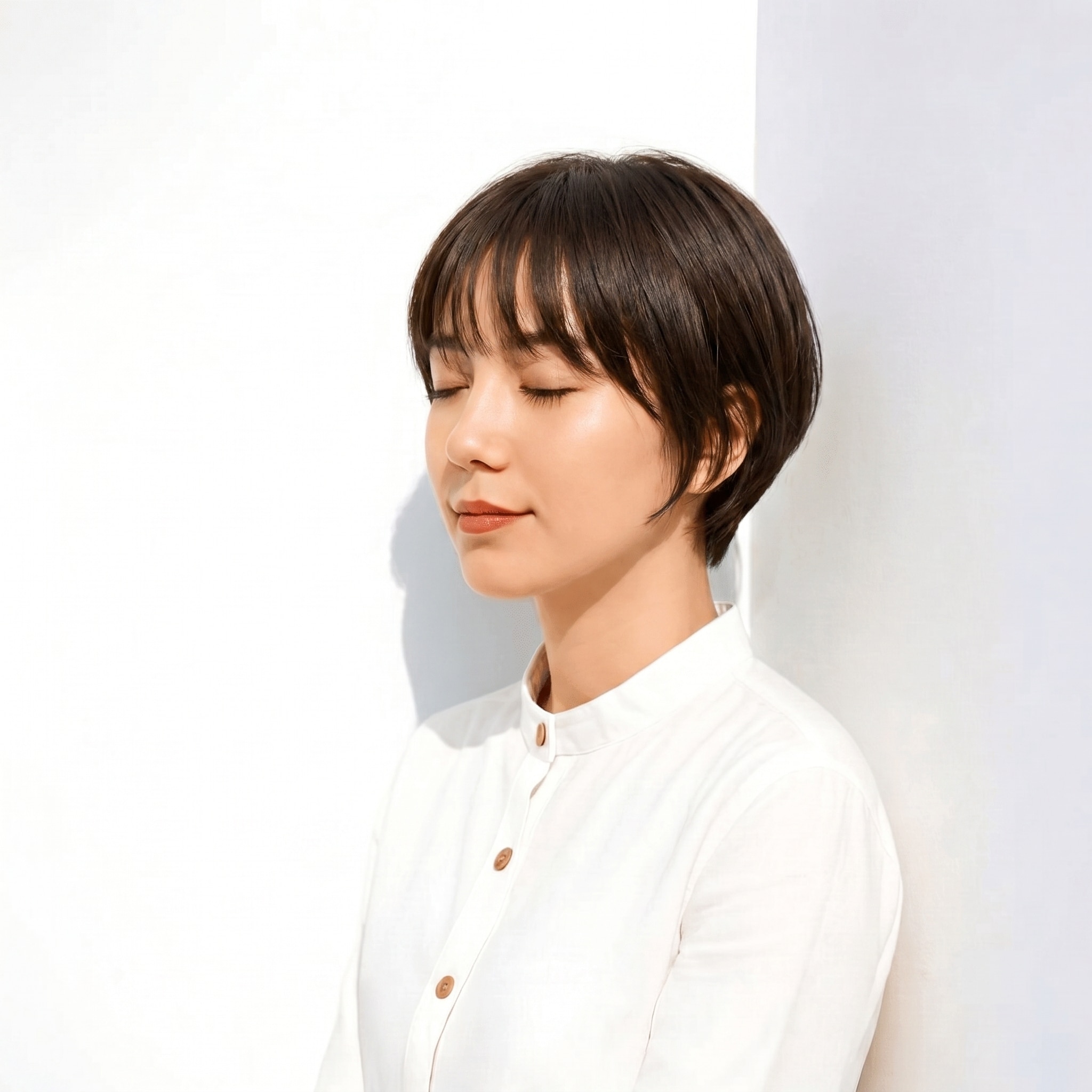4. グレーブラウン×丸みショート: 赤みを抑えた柔らかい立体感が魅力