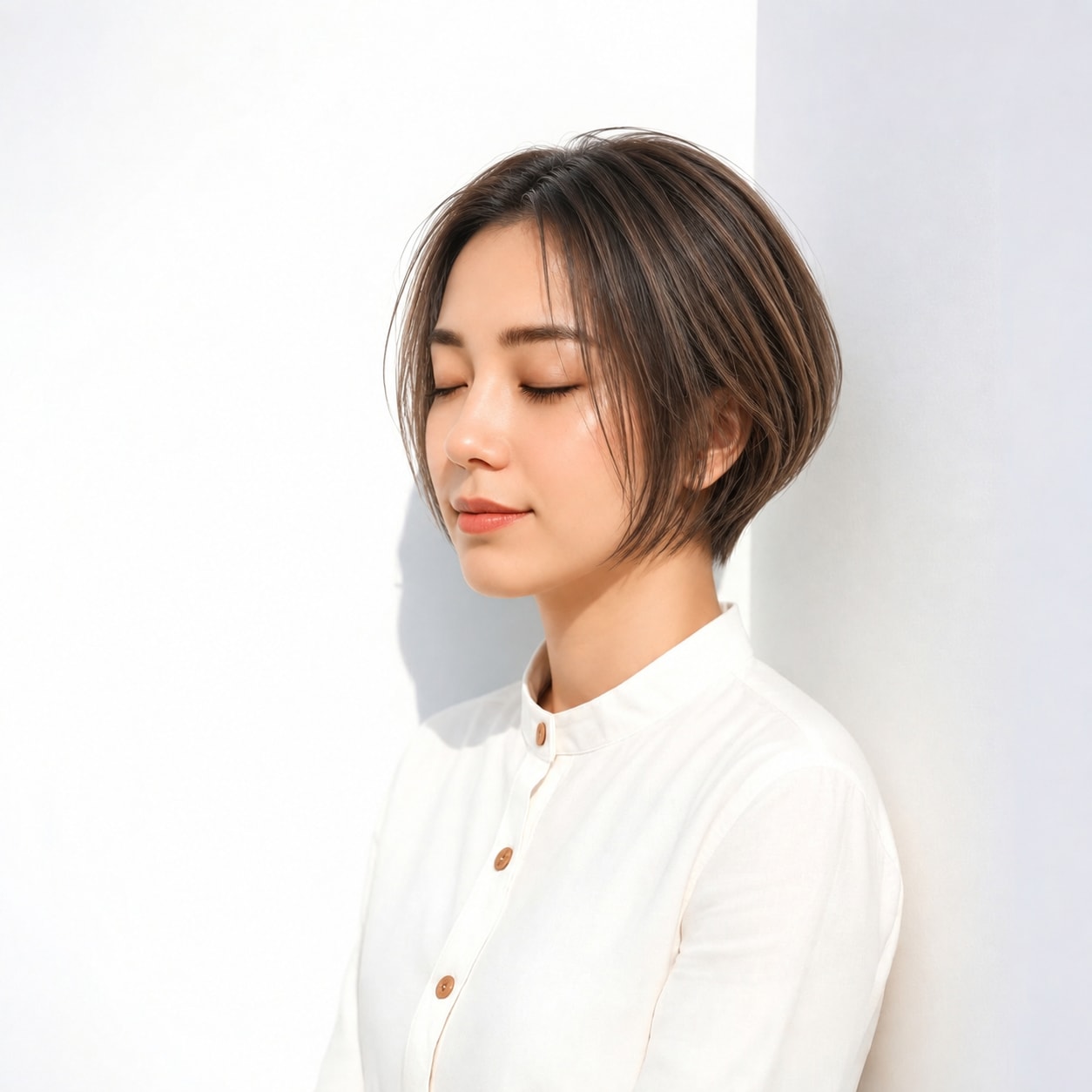 4. グラデーションボブ × ストレート：ラインが乱れず、シンプルなボブの形をきれいに見せます