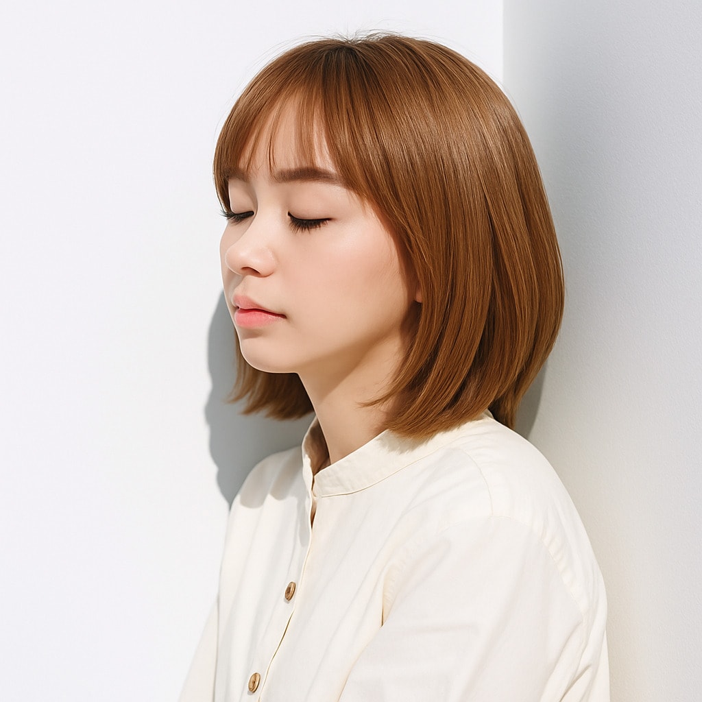 4. ショコラベージュ×明るめ：透け感カラーで肌映えを引き立てる