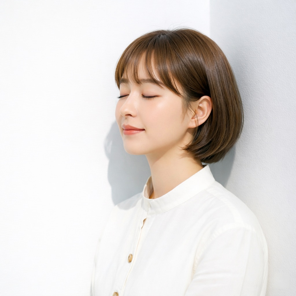 ショートボブ×シースルーバング：甘さを抑えた大人の前髪スタイル