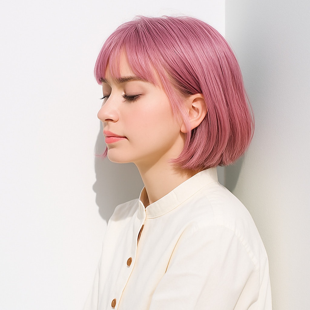 4. ピンクブロンド×透明感：肌色を明るく映す魔法のカラー