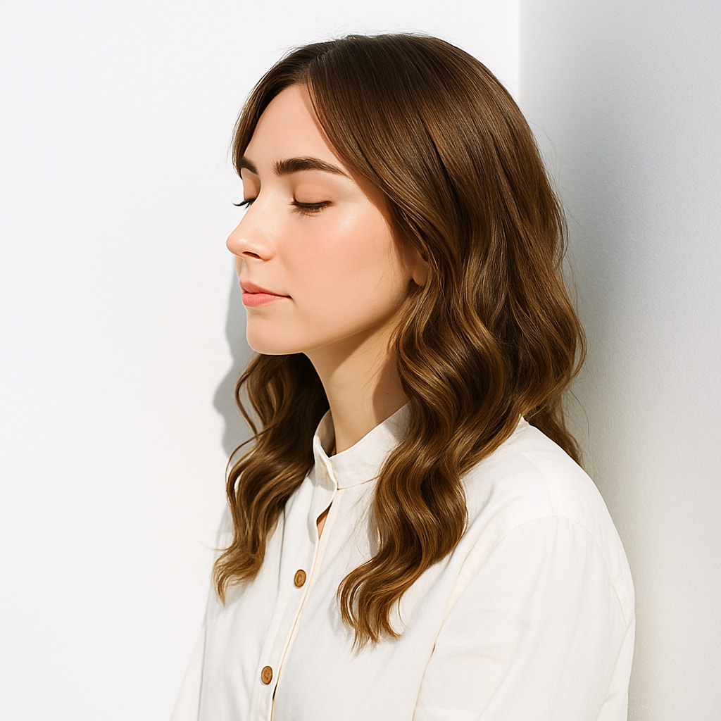 4. ブラウンベージュ×波ウェーブ：ふんわり軽やかな動きが出る