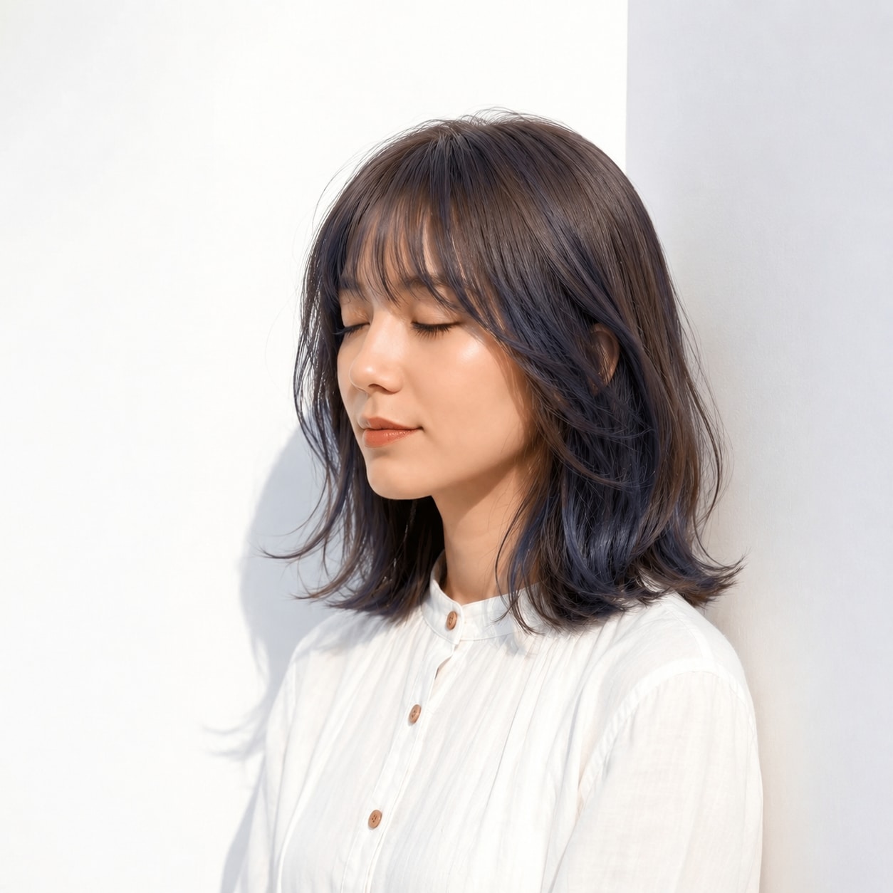 4. ブルーブラウン×グラデーションカラー: 根元から毛先までの自然な色の移ろいが魅力