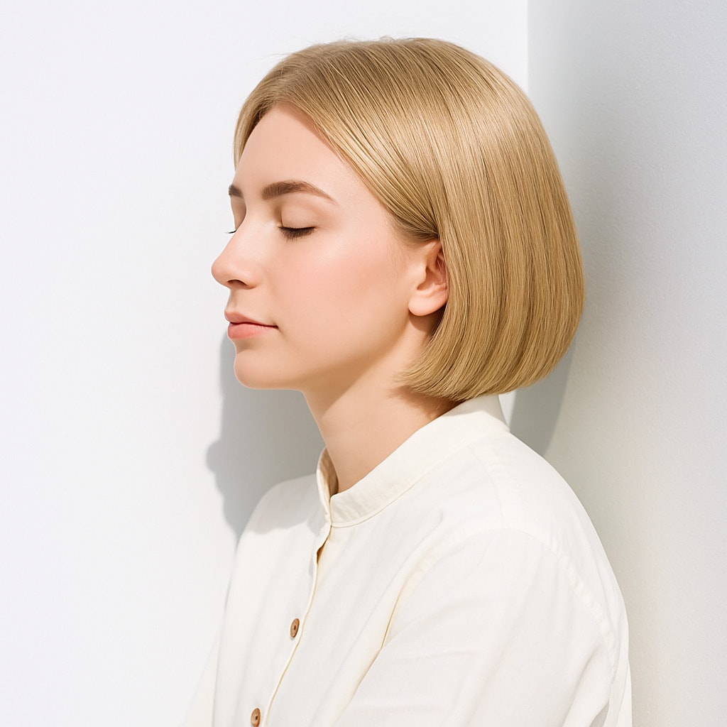 4. ブロンドベージュ×ワンレン：さらりと揺れる柔らかさが際立つスタイル