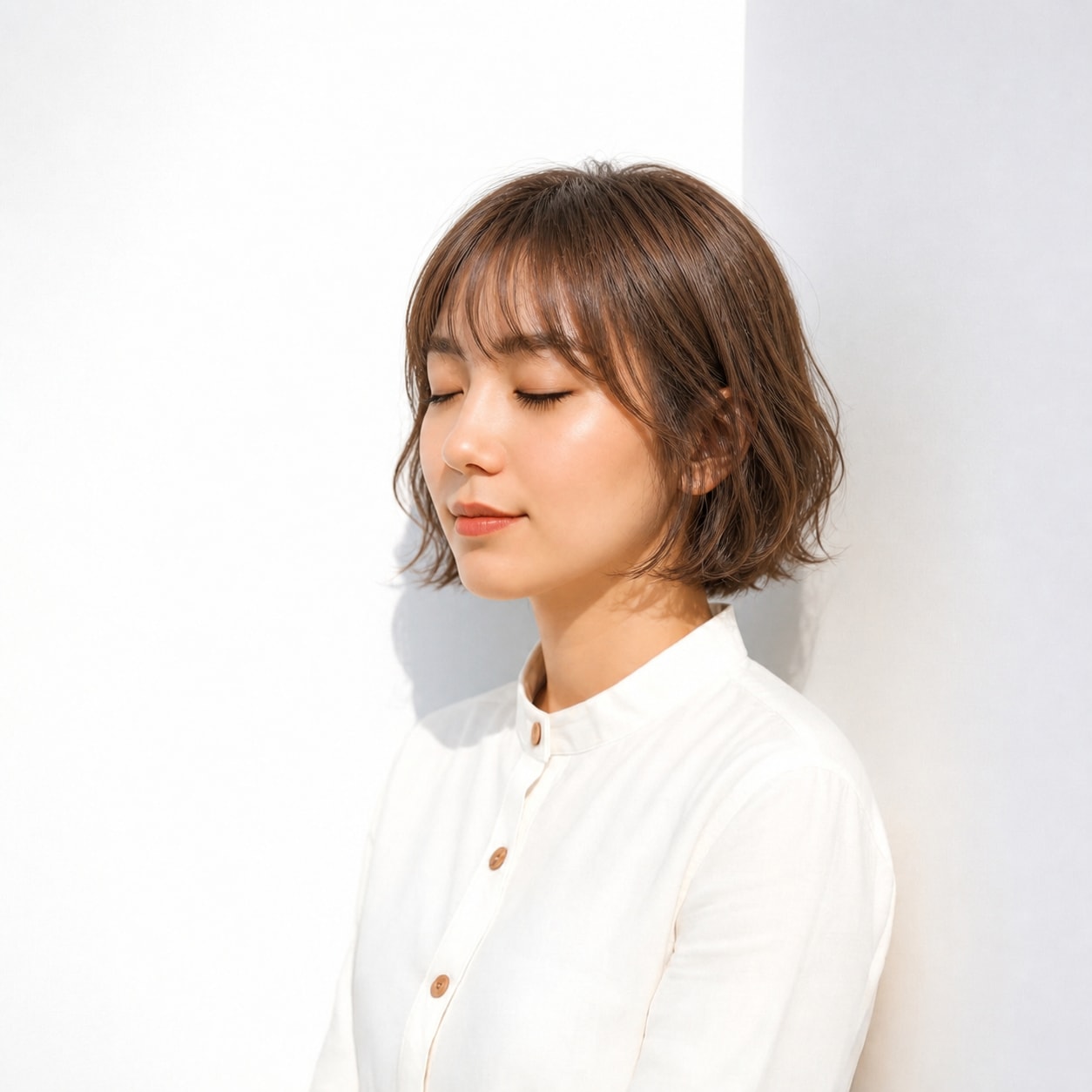 4. ボブパーマ × 前髪あり × ナチュラルウェーブ：さりげなく動きをプラス