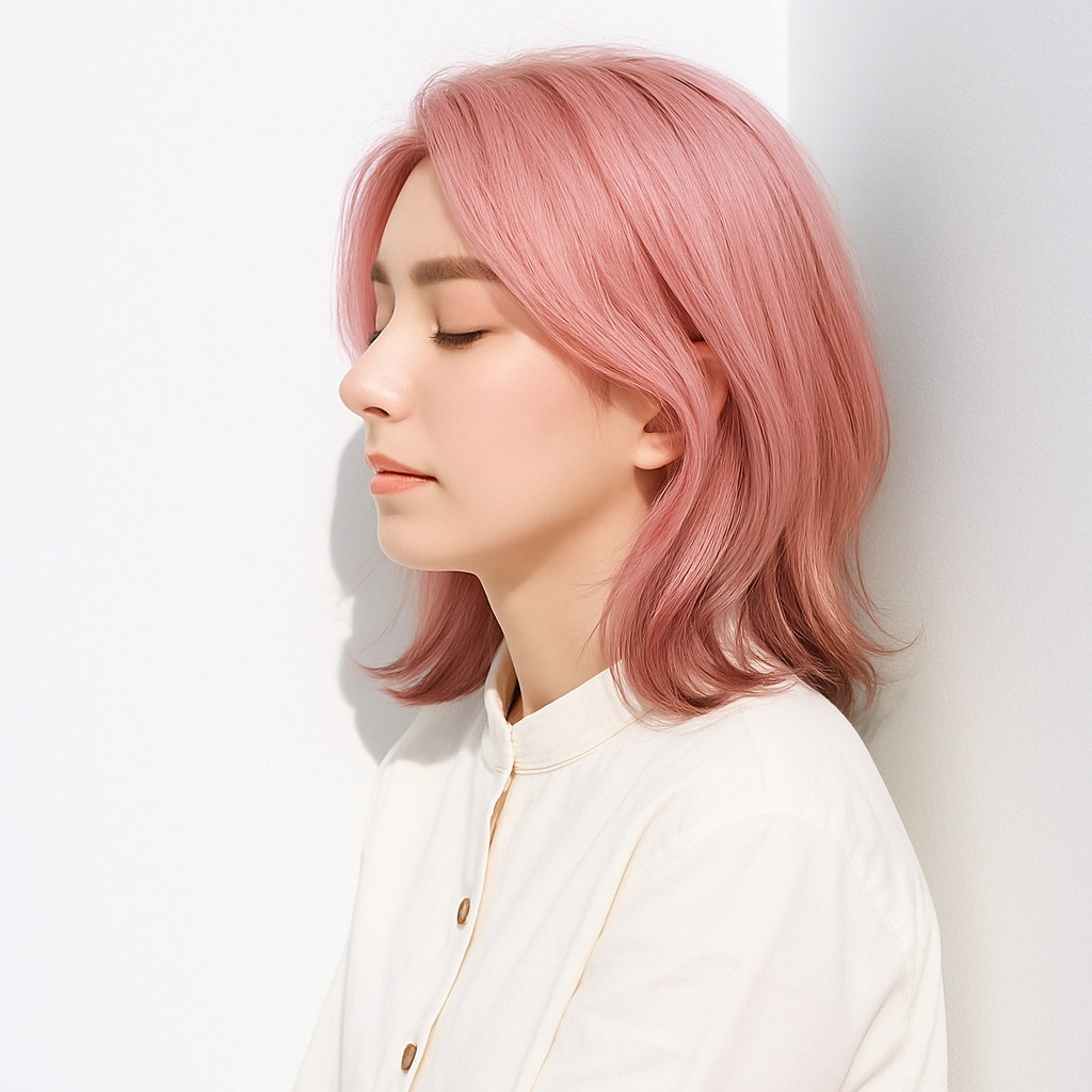 4. ホワイトピンク×フェミニン：ふんわり揺れる毛先が魅力的に