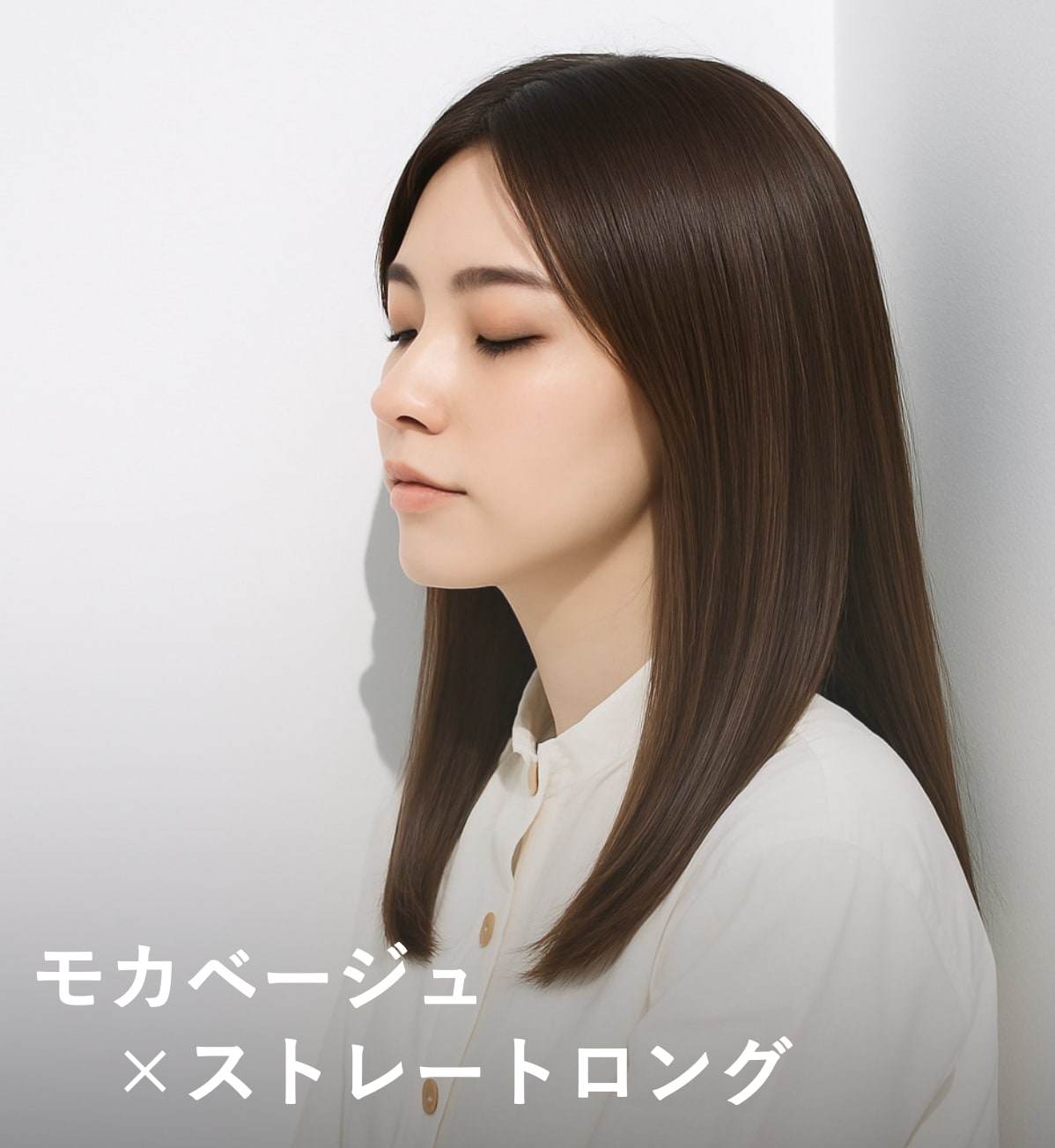  4. モカベージュ×ストレートロング