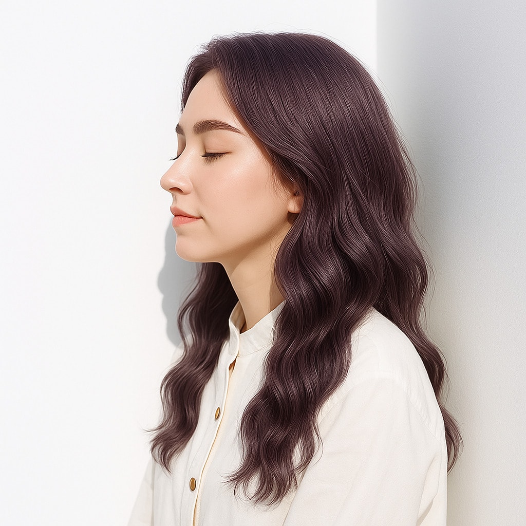 4. ラベンダーベージュ×暗め：肌映りを明るく見せる柔らかさ