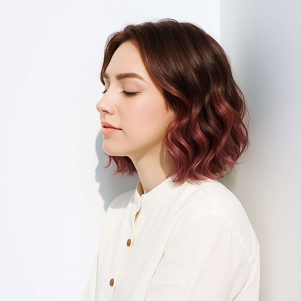 4. ローズピンク×ボブウェーブ：奥行きのある女性らしさを添えて