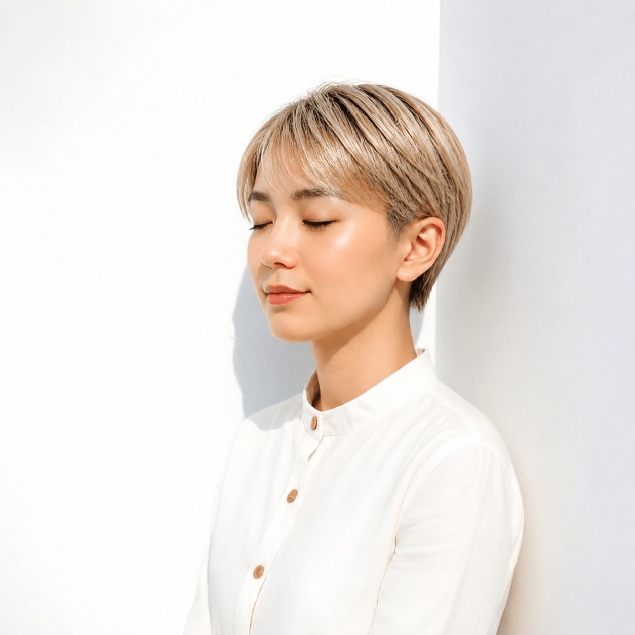 4. 金髪ショート × マッシュ：コンパクトでモードに
