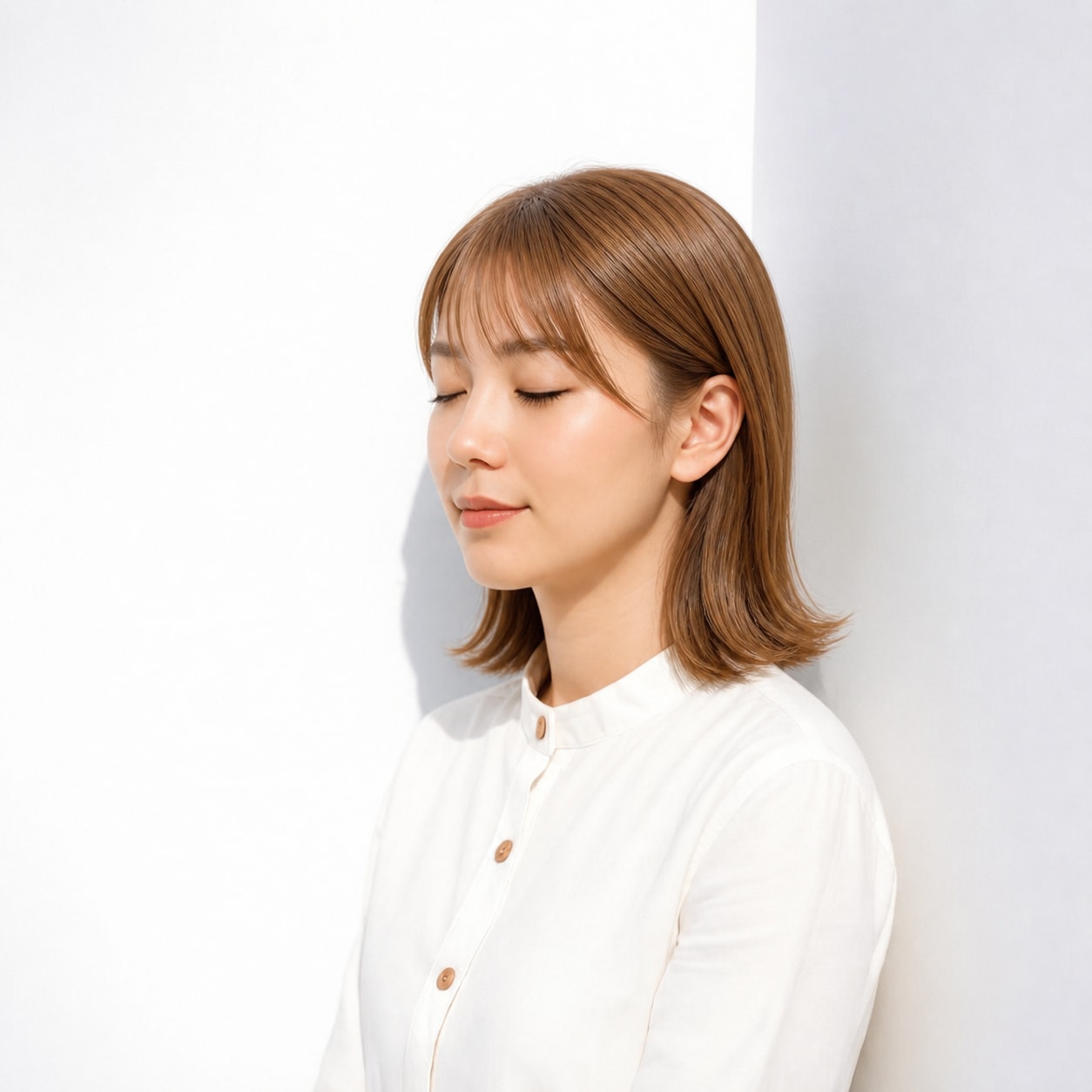 4. 長めボブ × シースルーバング：外ハネを軽やかに
