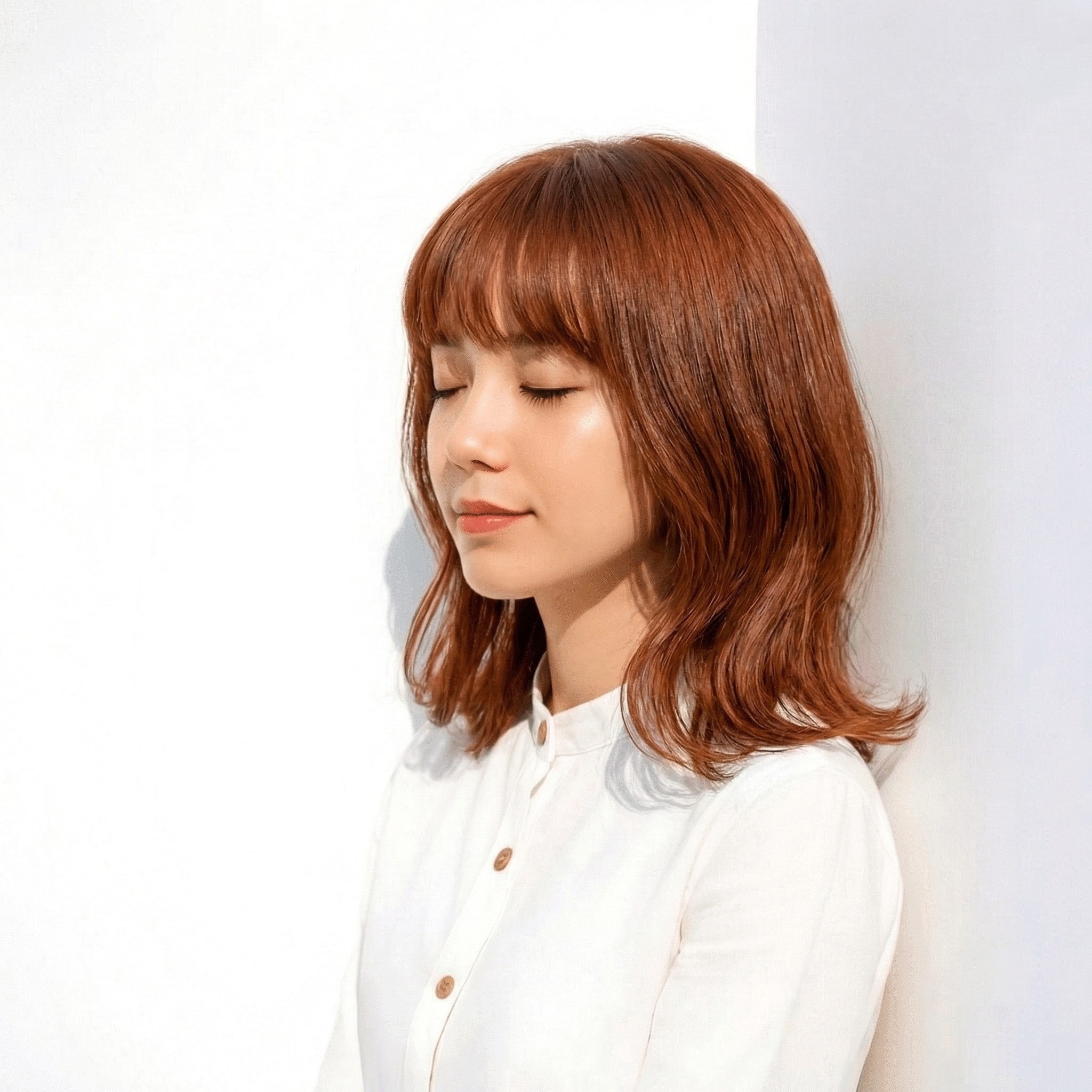 4._くびれボブ_韓国風_ピンクブラウン