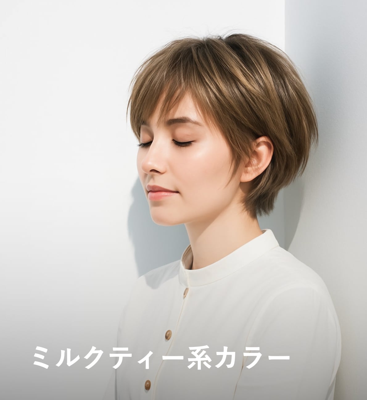 40代向け人気ヘアカラー4. ミルクティー系カラー