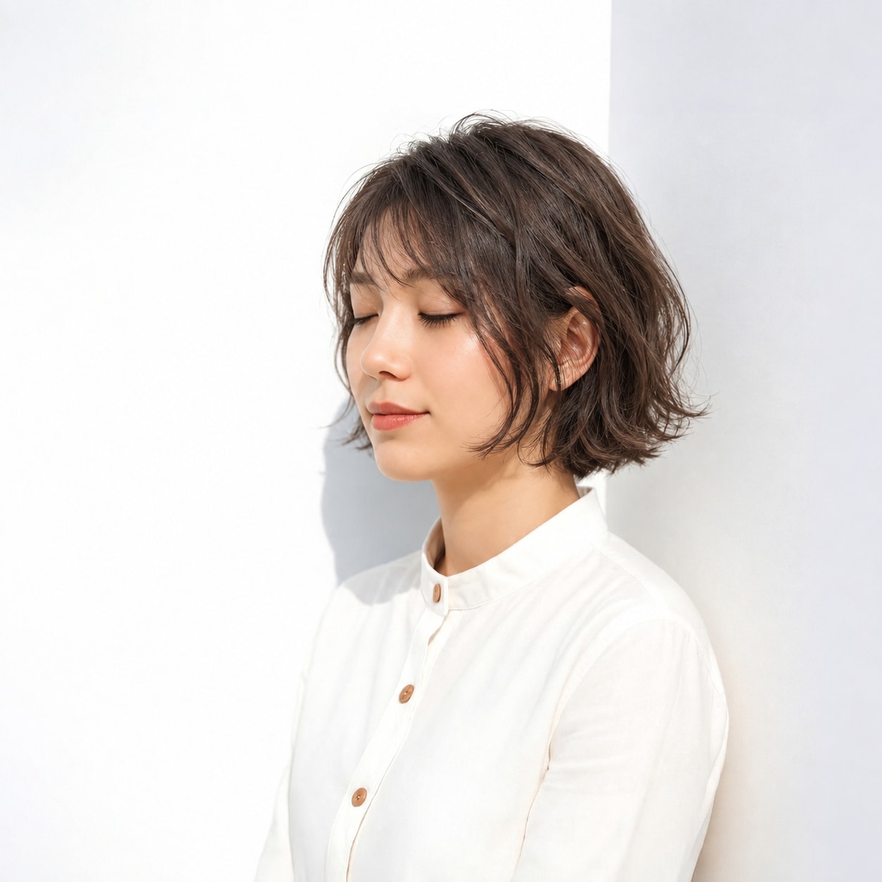5. ゆるめボブパーマ × 縦巻きパーマ：横幅を出しすぎず、パーマの動きを縦へ見せられます