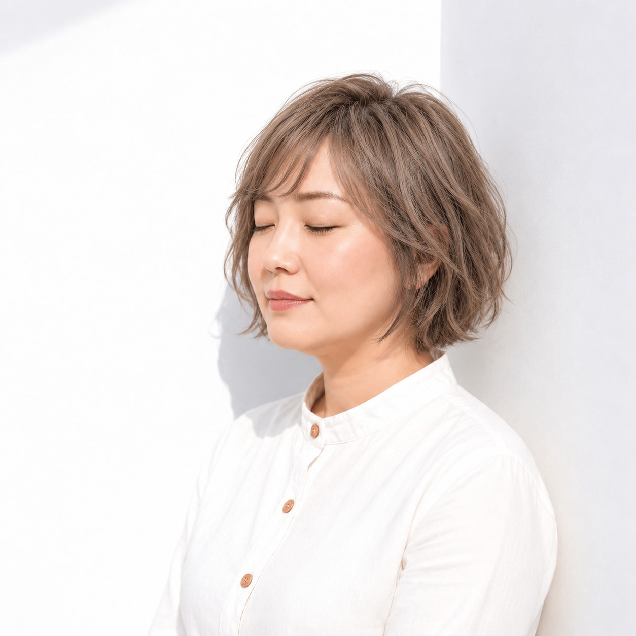 3. ウェーブボブ × ラフな束感：大人かわいい雰囲気