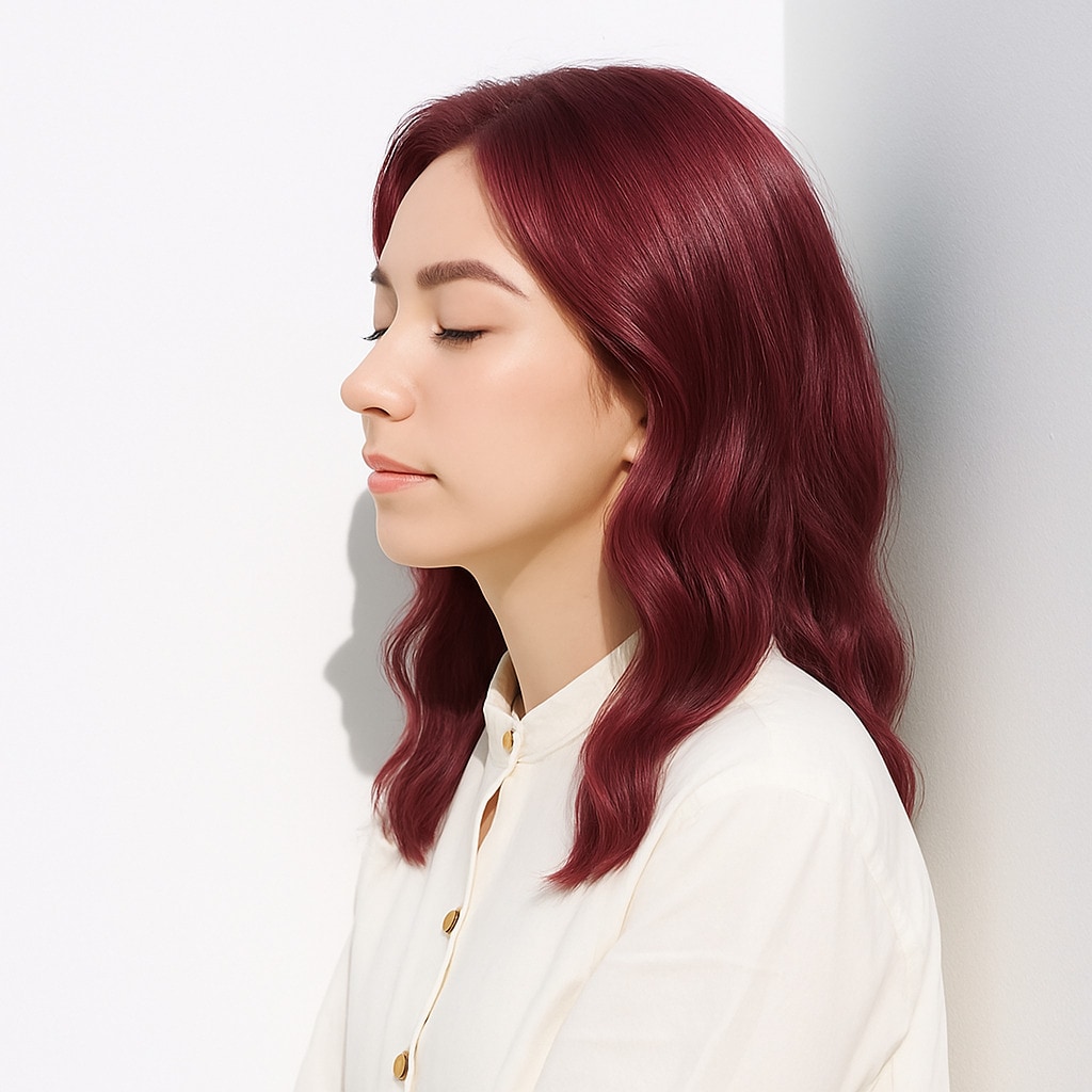 5. カシスピンク×ハイトーン：ふんわりとした優しい表情を演出