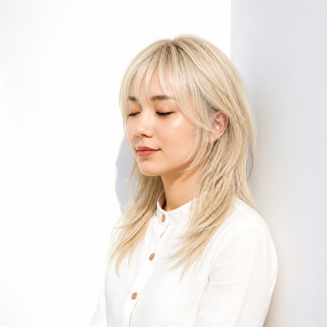 5. シャギーカット × 長め前髪：大人っぽく軽やかに