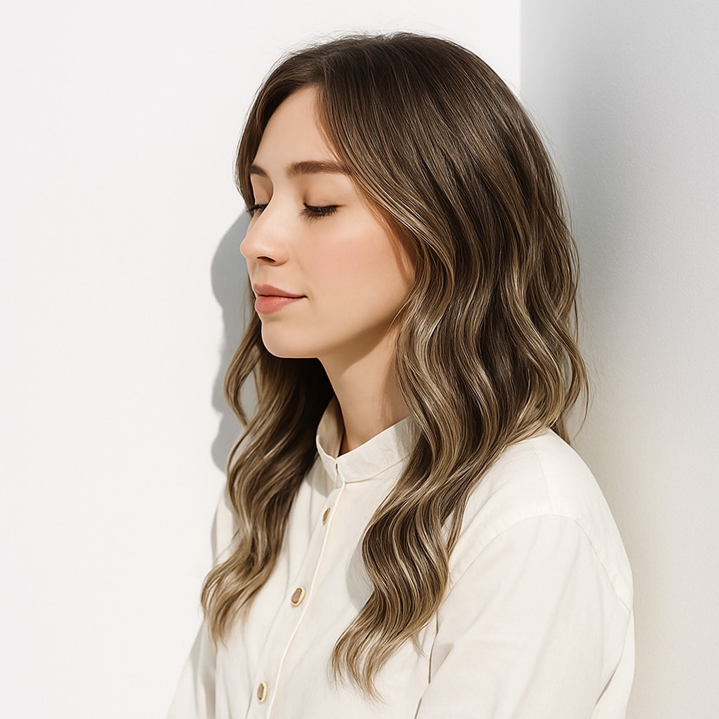 5. シルバーベージュ×ハイライト：立体感が際立つこなれた印象に