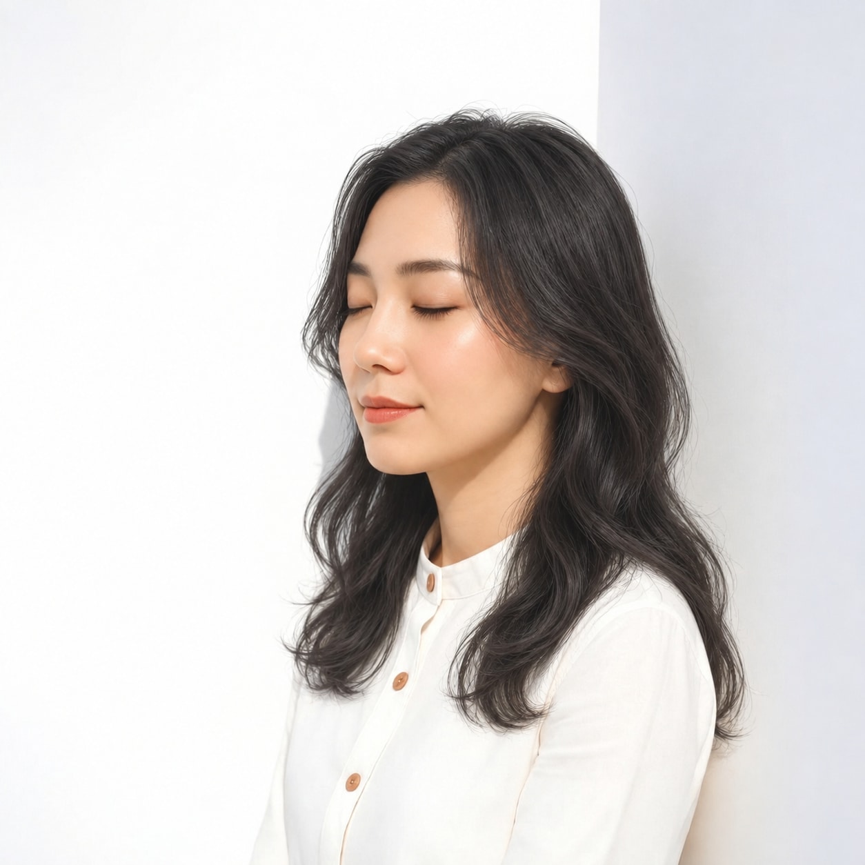 5. セミロングパーマ × ゆるめ × 縦巻きパーマ：横幅を出しすぎず、パーマの動きを縦へ見せられます