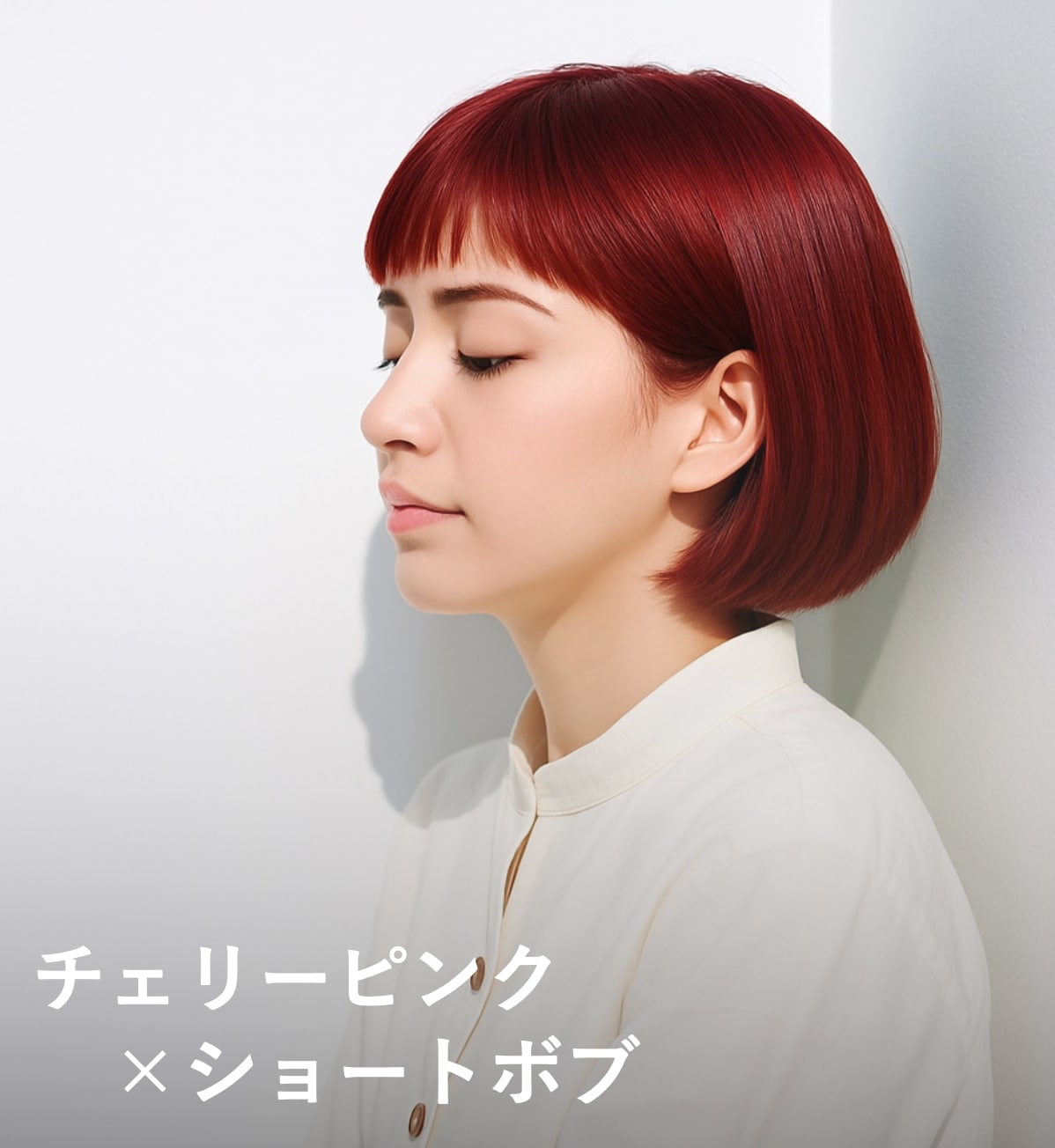 5. チェリーピンク×ショートボブ