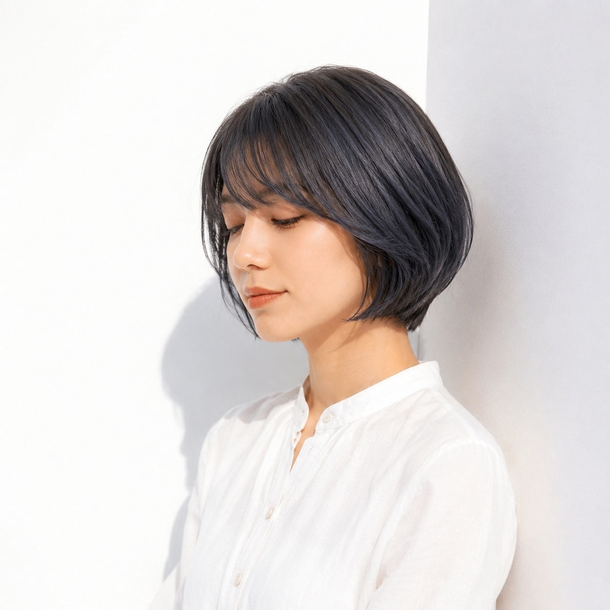 5. ブルーブラウン×ショートボブ: 深みと軽やかさを両立する上品スタイル
