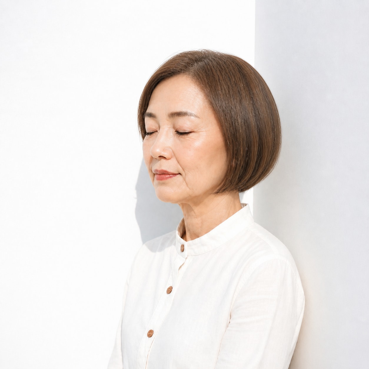 5. ボブカット × 長め前髪：70代を落ち着いて華やかに