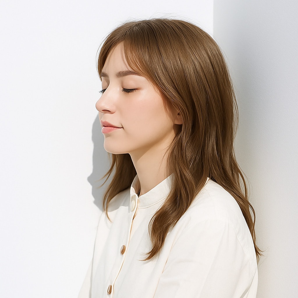 5. モカベージュ×明るめ：柔らかな光が髪を包む