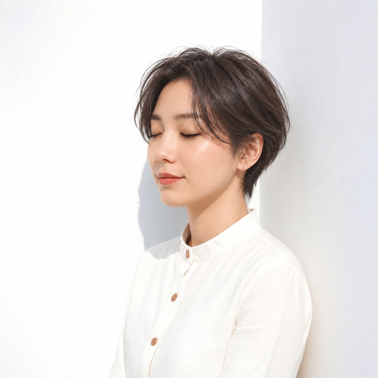 3. ラフショート × ふんわりセンターパート：気取らないおしゃれに