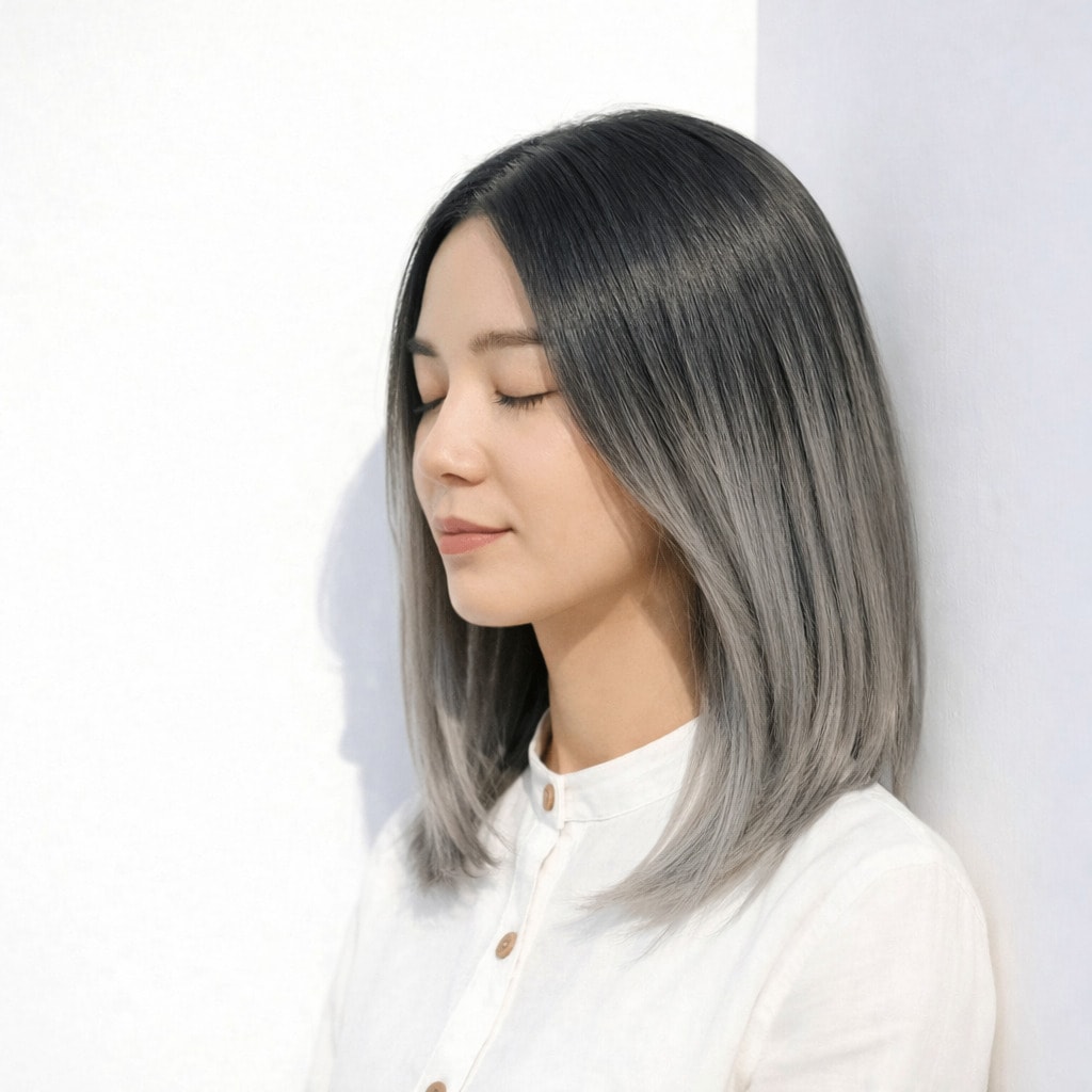 5._シルバーグレー_バレイヤージュ