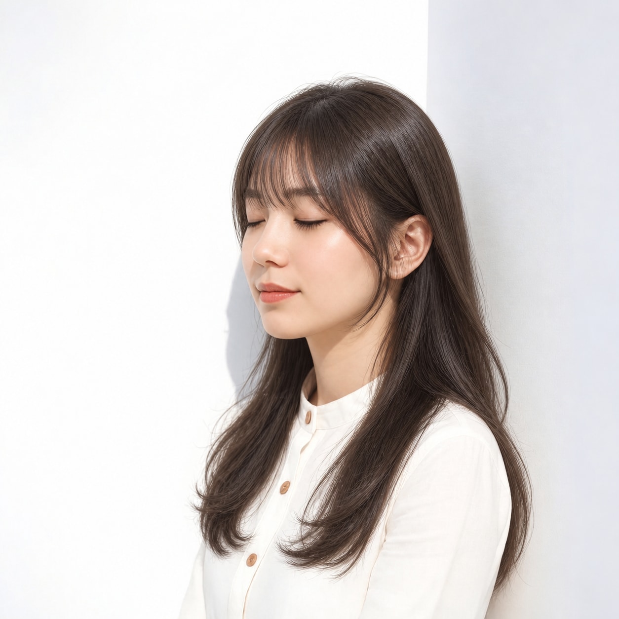 6. アイドル前髪 × ワイドバング：目元を横へ広く見せ、顔まわりに華やかさを足せます