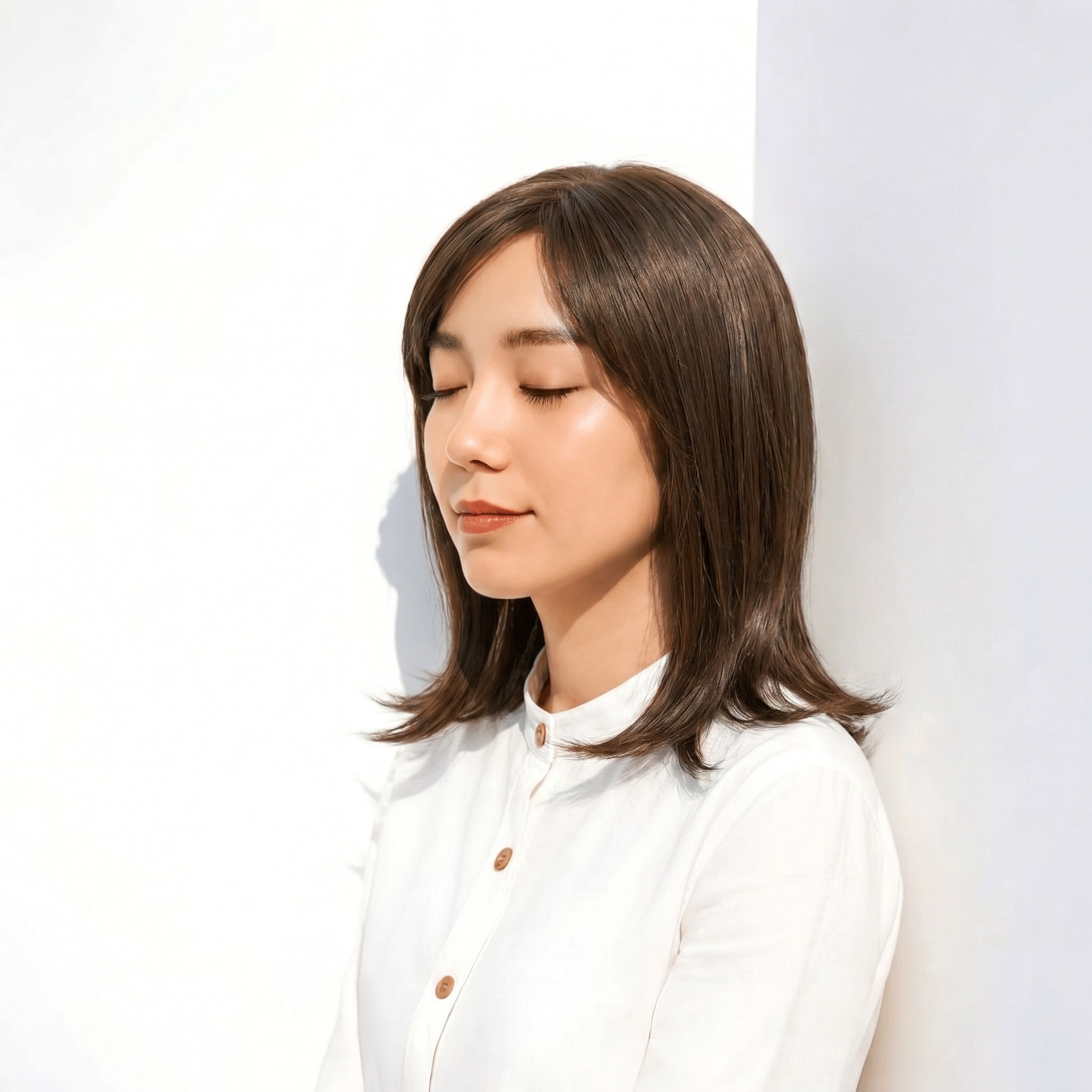6. カーキグレージュ×透け感: 暗めトーンでも軽やかに映える髪色