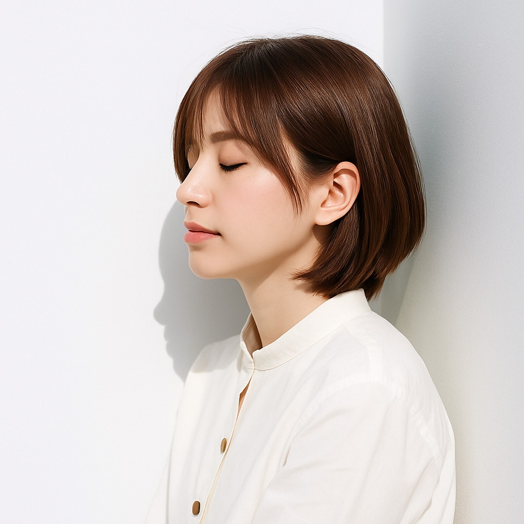 6. シナモンベージュ×ナチュラル：やわらかなツヤで優しい印象に